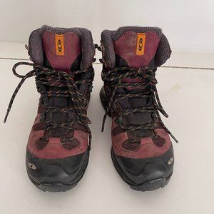 Salomon Women 4D Chassis Red Black Gore-Tek Contagrip Hiking Boots Size 6.5